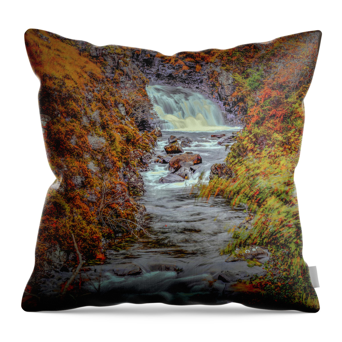 Waterfall Throw Pillow featuring the photograph Waterfall #g8 by Leif Sohlman