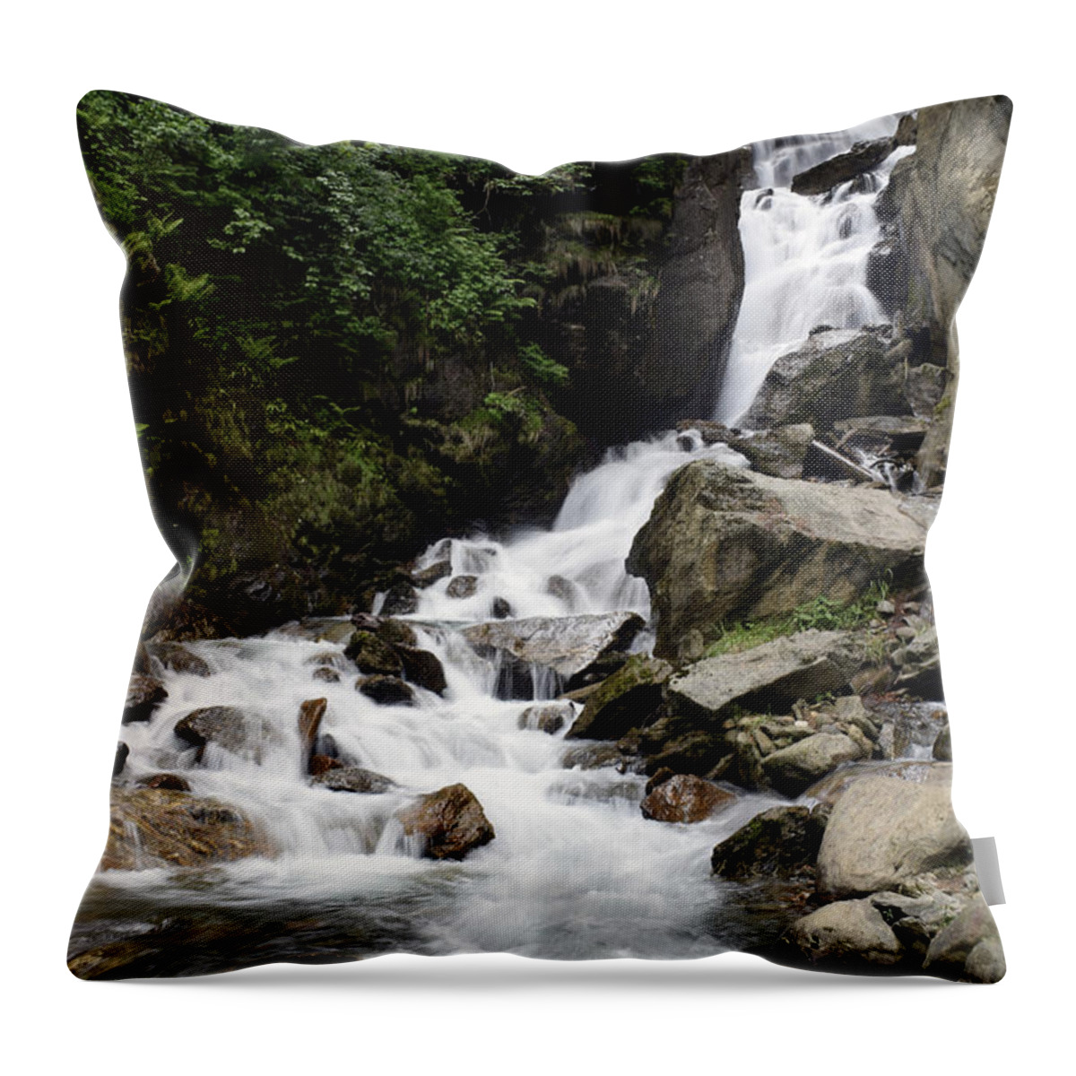 Waterfall Throw Pillow featuring the photograph Waterfall by Sumit Mehndiratta