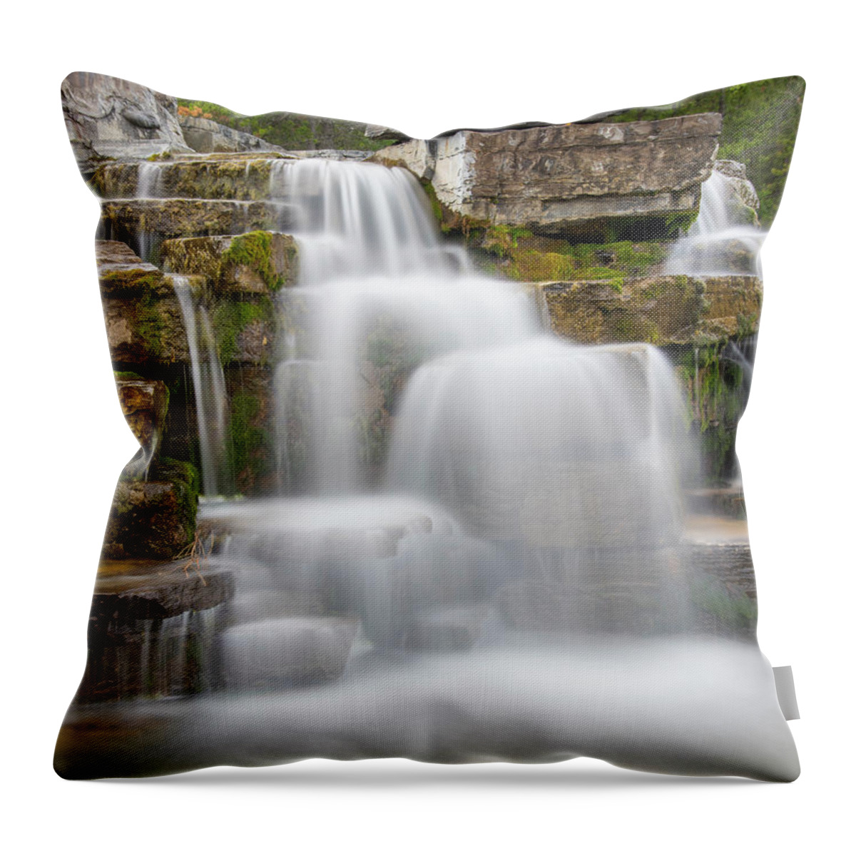 Water Throw Pillow featuring the photograph Waterfalls and Stones by Bill Cubitt