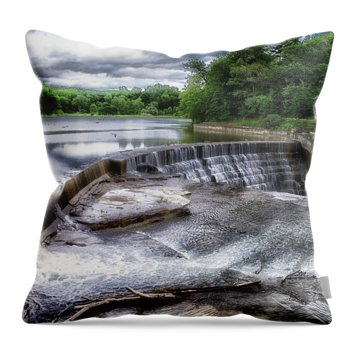 Cornell University Throw Pillow featuring the photograph Waterfalls Cornell University Ithaca New York 07 by Thomas Woolworth
