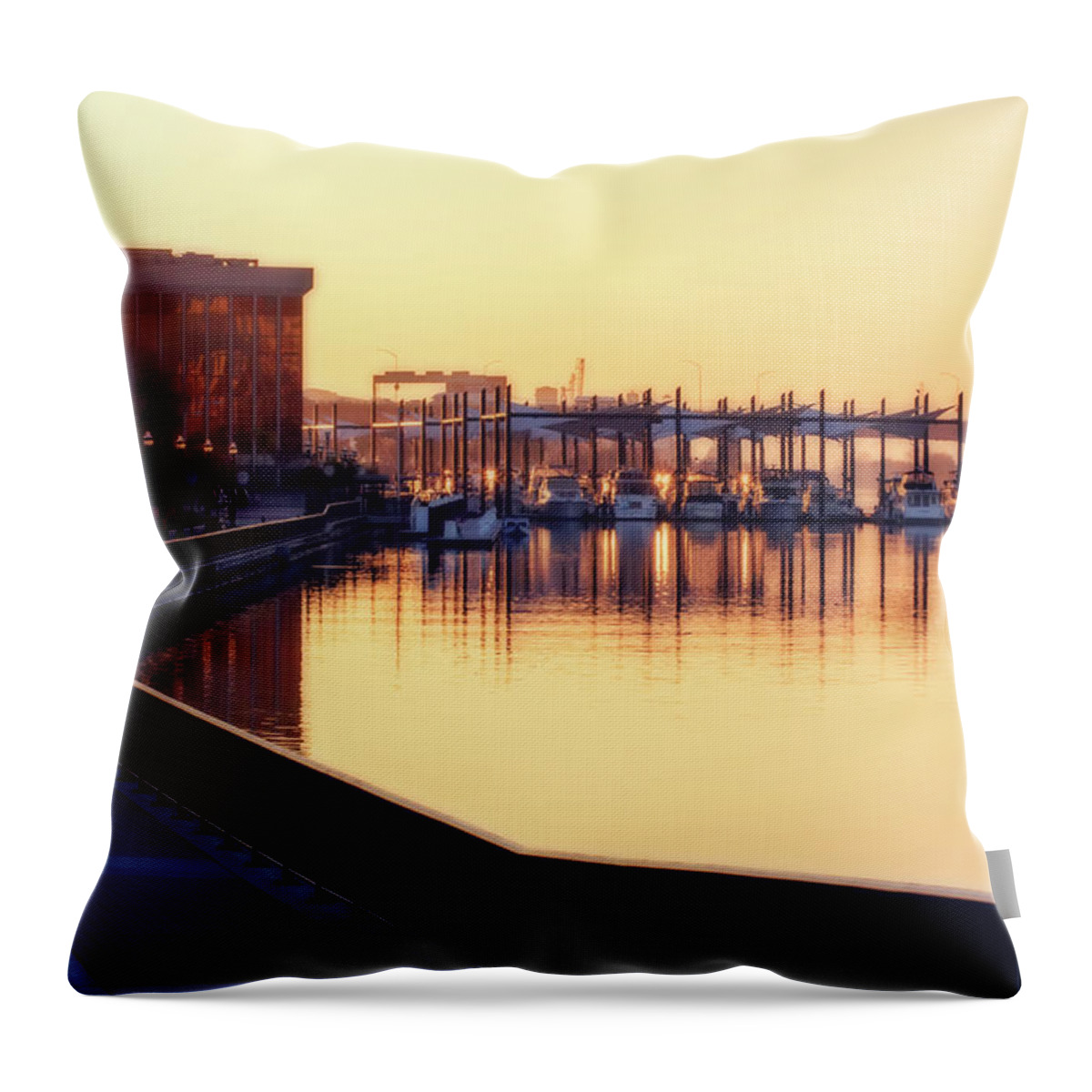 Water Throw Pillow featuring the digital art Waterfront Deep by Terry Davis