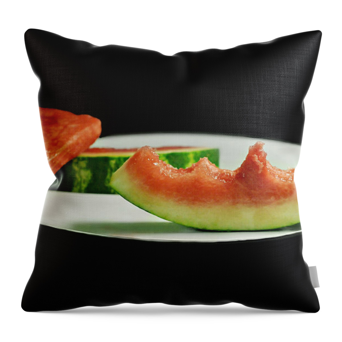 Fruit Throw Pillow featuring the photograph Watermelon Rind by Diana Angstadt