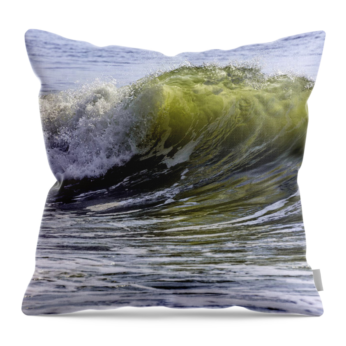 Sea Green Throw Pillow featuring the photograph Wave#32 by WAZgriffin Digital