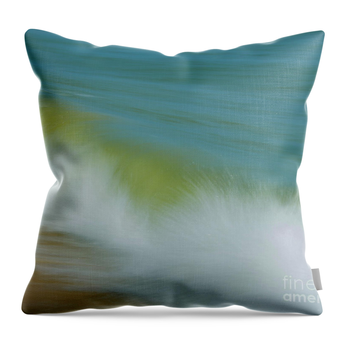 Abstract Throw Pillow featuring the photograph Waves Abstract Coastal / Nature Photograph by PIPA Fine Art - Simply Solid