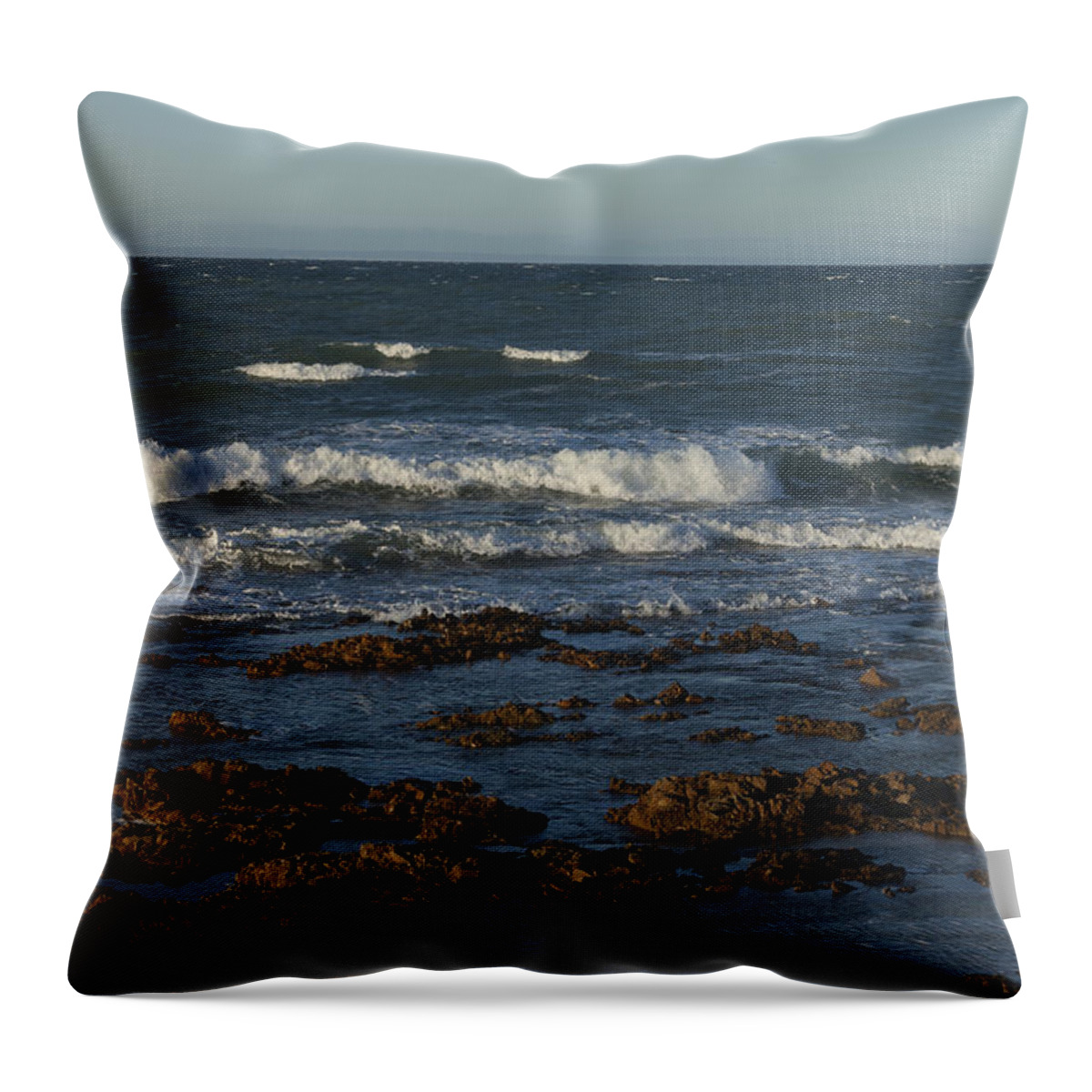 Waves Throw Pillow featuring the photograph Waves rolling ashore by David Watkins