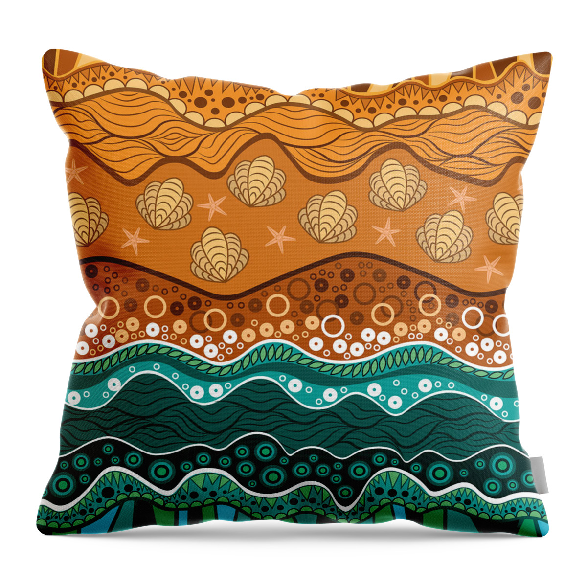 Water Throw Pillow featuring the digital art Waves by Veronika S