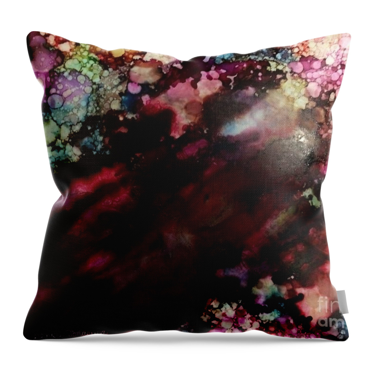 Alcohol Ink Throw Pillow featuring the painting Way Out by Denise Tomasura