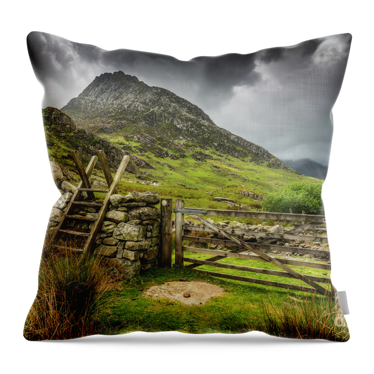 Tryfan Mountain Throw Pillow featuring the photograph Way To Tryfan Mountain by Adrian Evans