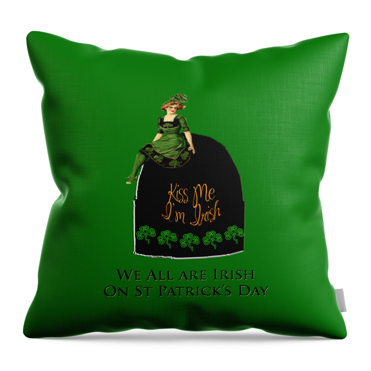Saint Patrick�s Day Throw Pillow featuring the digital art We All Irish This Beautiful Day by Asok Mukhopadhyay
