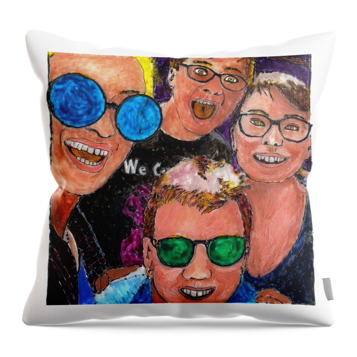 Mary Throw Pillow featuring the painting We Can Do It by Phil Strang