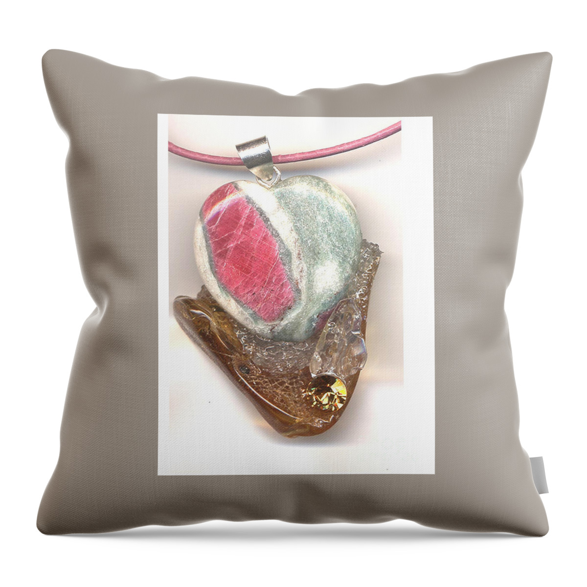 Jewelry Throw Pillow featuring the jewelry We fit easily together by Heidi Sieber