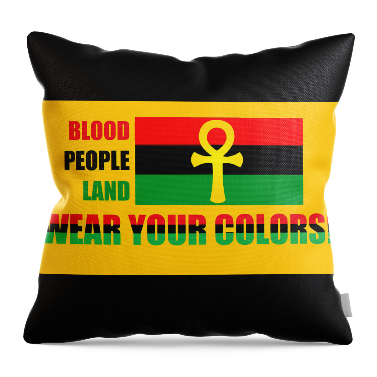 Rbg Throw Pillow featuring the digital art WEAR Red Black and Green by Adenike AmenRa