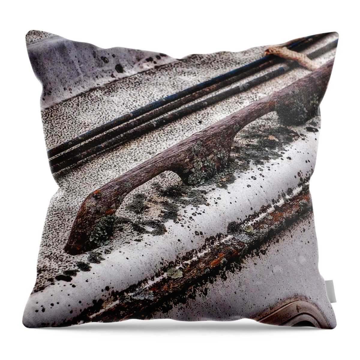 Boats Throw Pillow featuring the photograph Weathered Boat Details by Buck Buchanan
