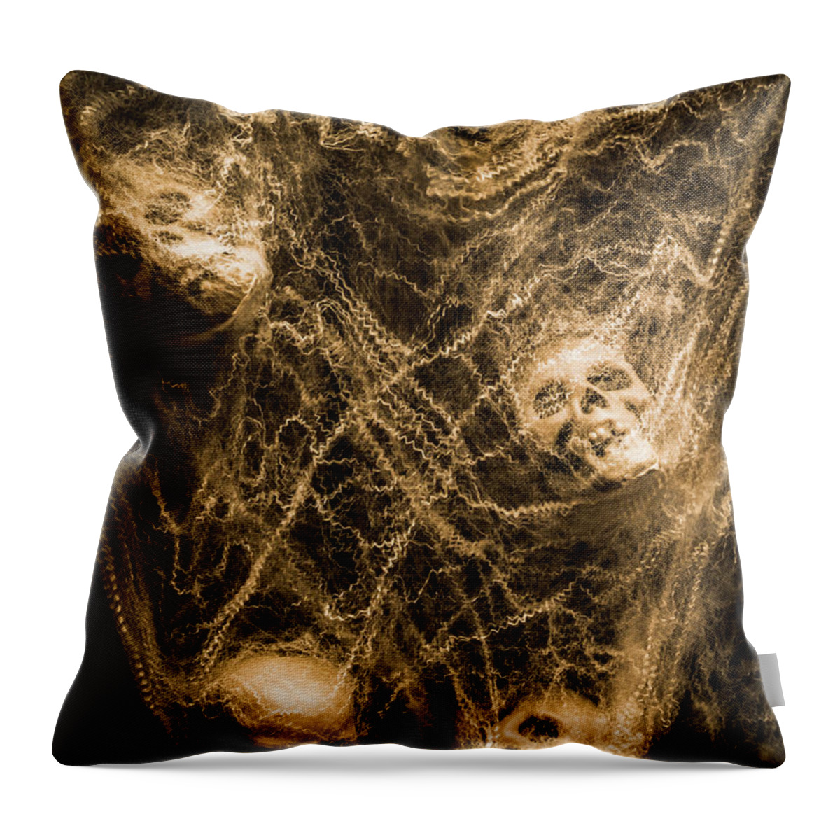 Scary Throw Pillow featuring the photograph Web of entrapment by Jorgo Photography