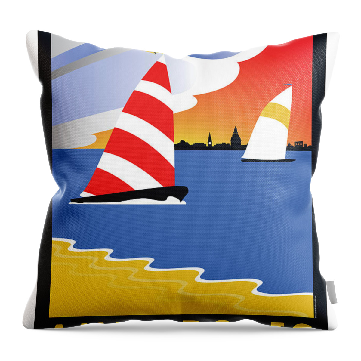 Sailing Throw Pillow featuring the digital art Wednesday Afternoon by Joe Barsin
