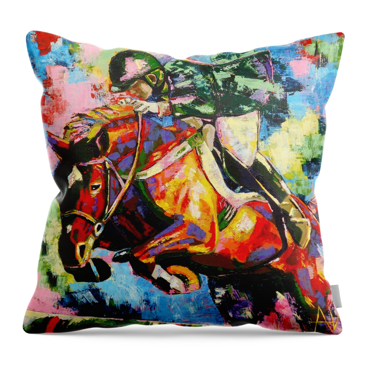 Horse Throw Pillow featuring the painting Weightless by Angie Wright