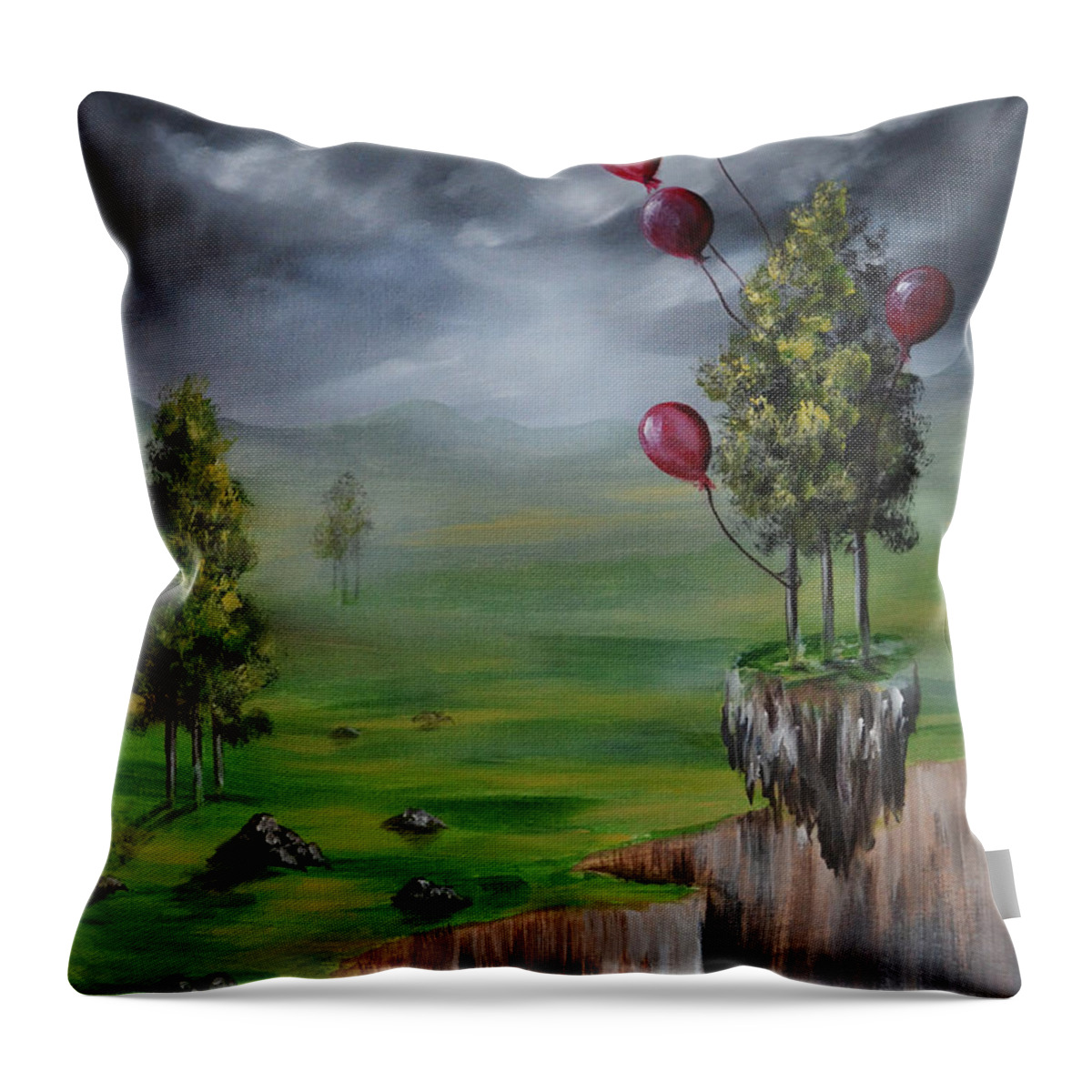 Lachri Throw Pillow featuring the painting Weightless by Lachri