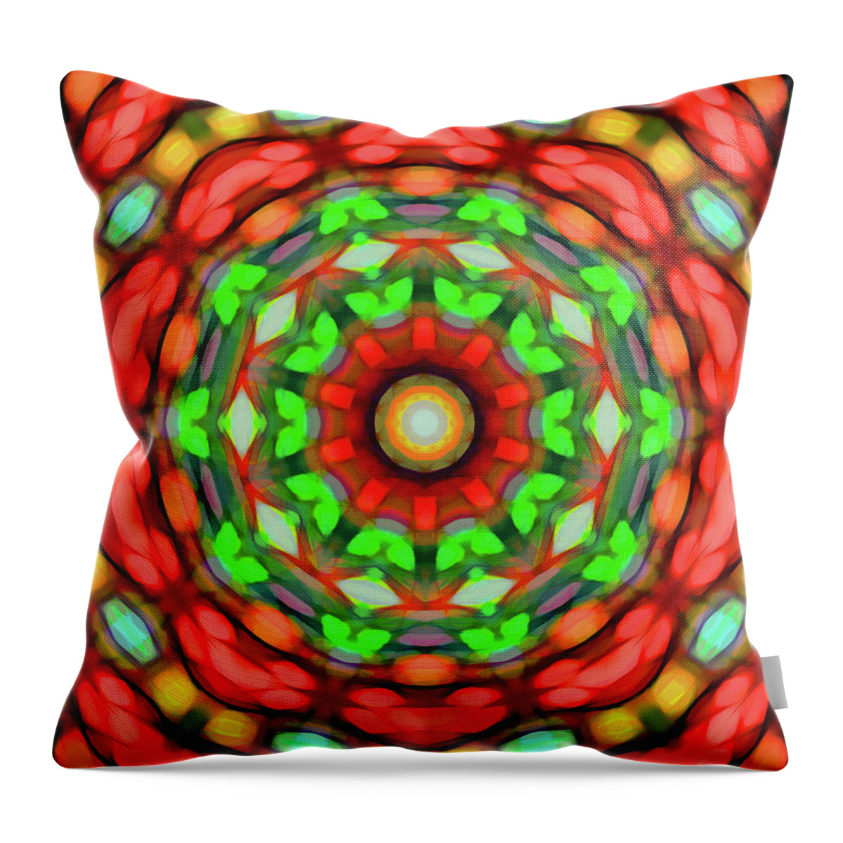 Mandala Art Throw Pillow featuring the painting Welcome by Jeelan Clark