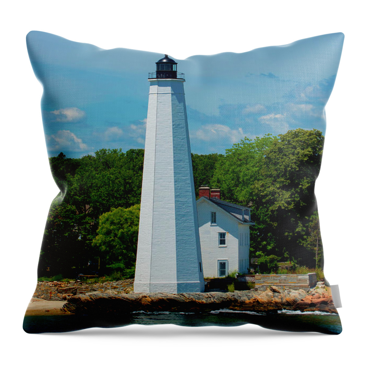 Connecticut Throw Pillow featuring the photograph Welcome Light by Joe Geraci
