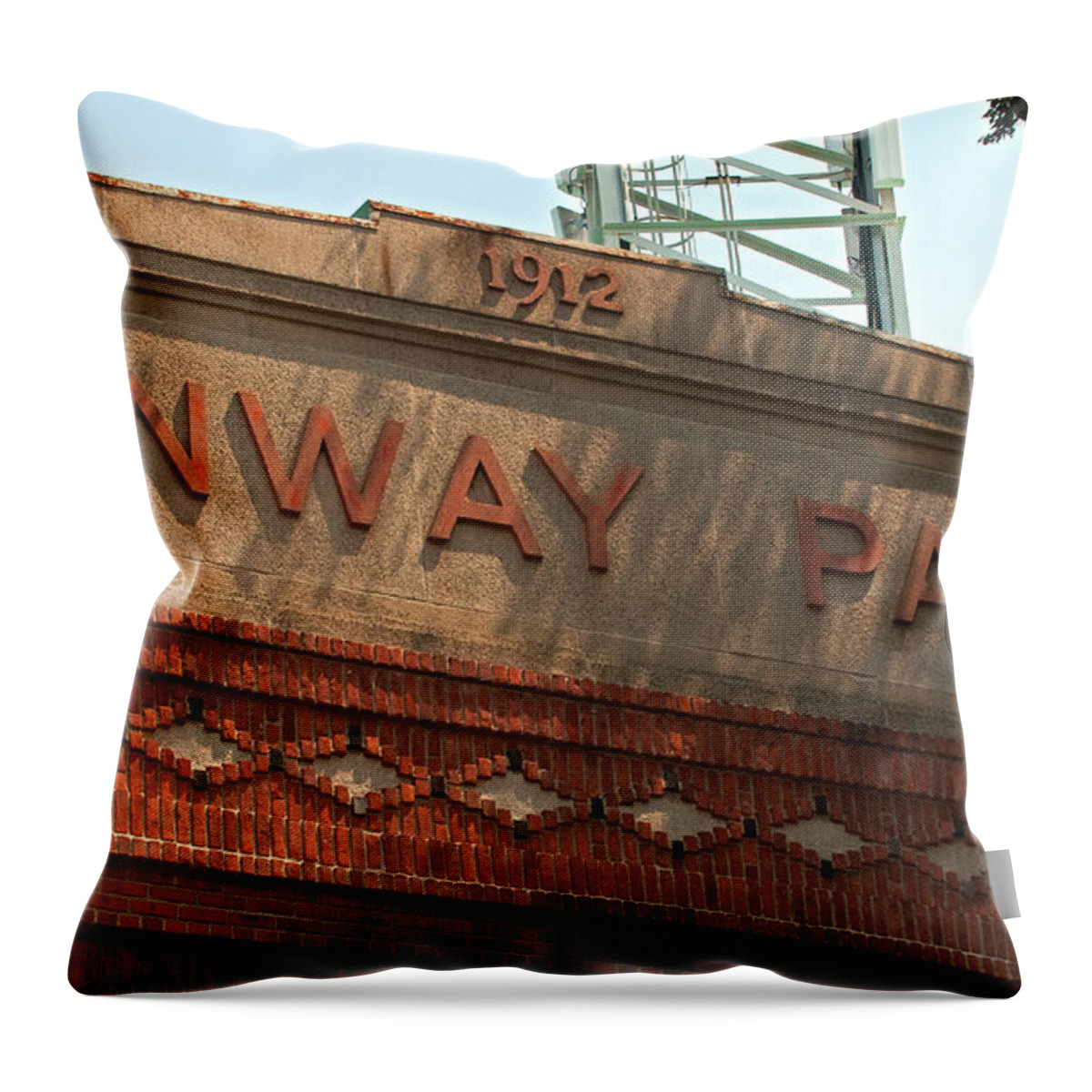 Fenway Park Throw Pillow featuring the photograph Welcome to Fenway Park by Paul Mangold