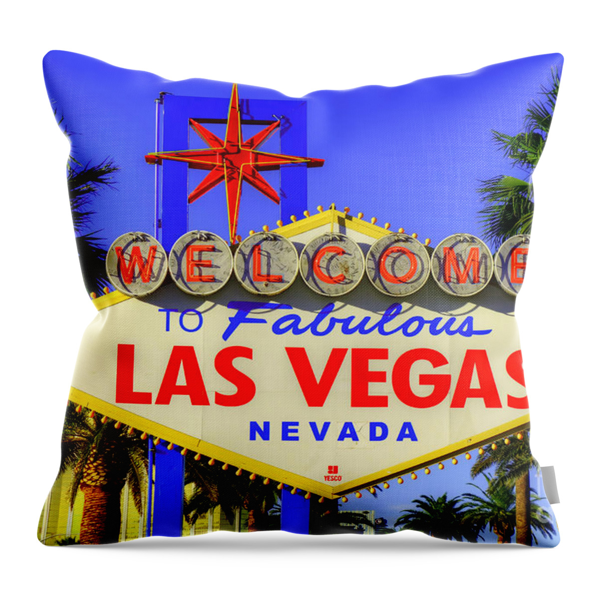 Las Vegas Throw Pillow featuring the photograph Welcome To Las Vegas by Anthony Sacco