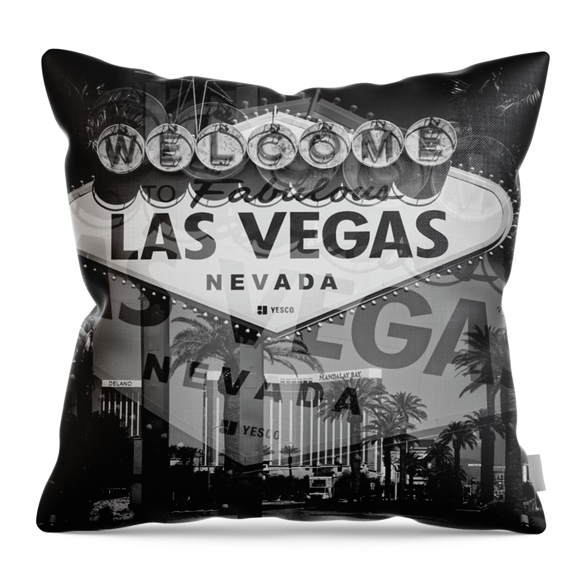 Las Throw Pillow featuring the photograph Welcome To Vegas XIV by Ricky Barnard
