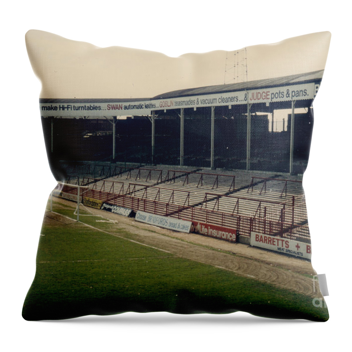  Throw Pillow featuring the photograph West Bromwich Albion - The Hawthorns - Smethwick End 1 - 1970s by Legendary Football Grounds