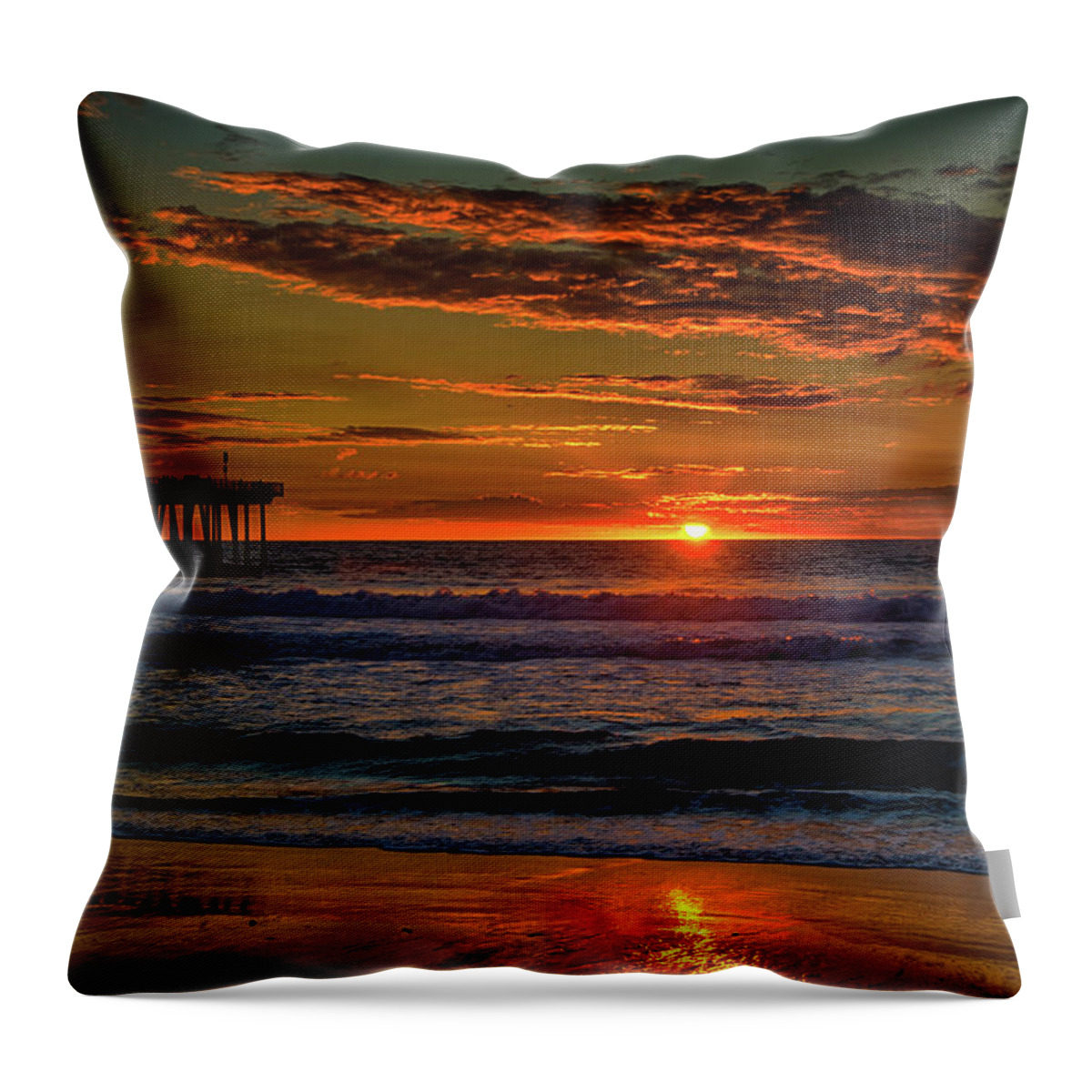 La Throw Pillow featuring the photograph West Coast Sunset by Raf Winterpacht