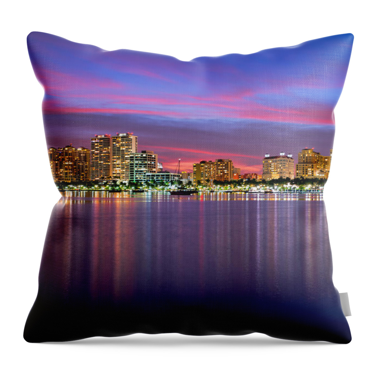 Westpalmbeach Throw Pillow featuring the photograph West Palm Sunset by Jody Lane