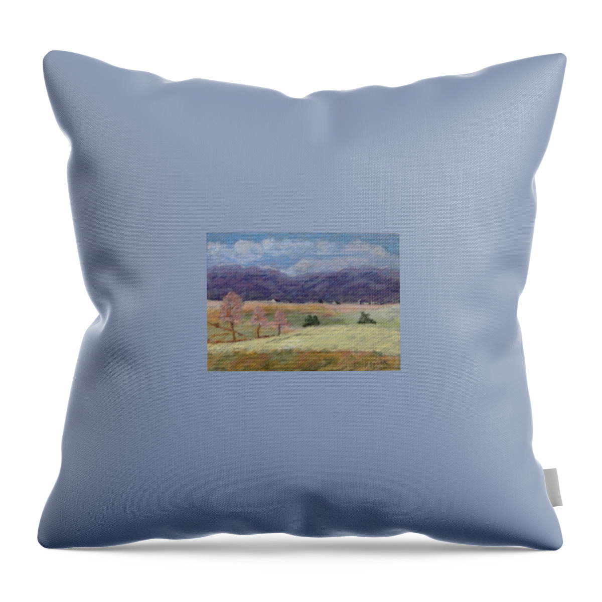 Landscape Throw Pillow featuring the pastel West Virginia Landscape       by Pat Snook