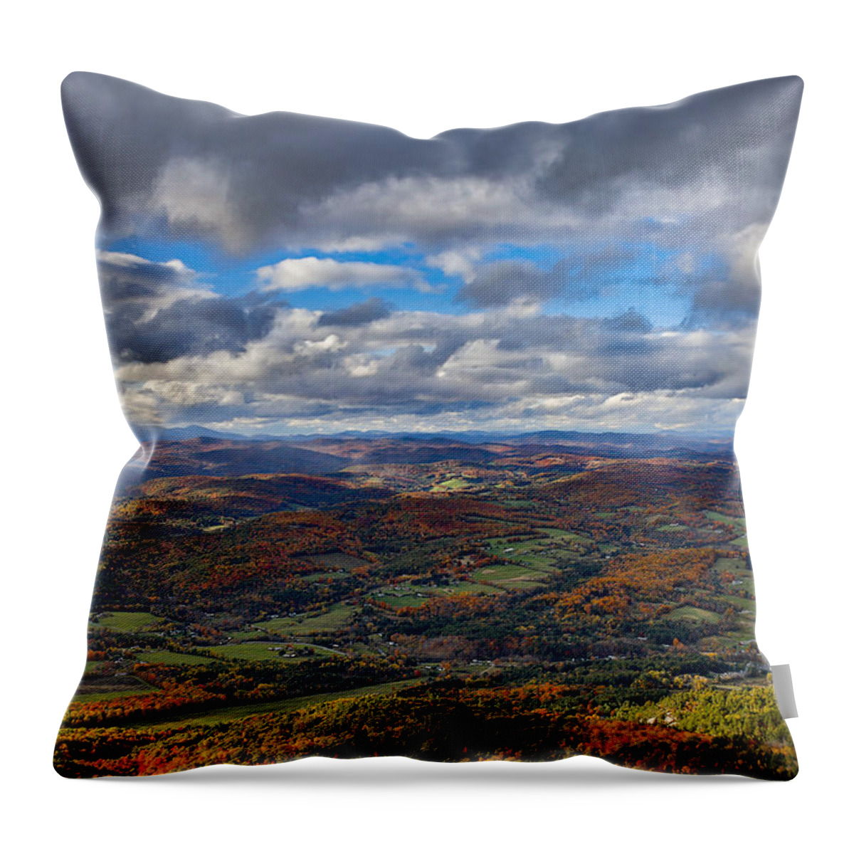 Landscape Throw Pillow featuring the photograph Western view from Mt Ascutney by Vance Bell