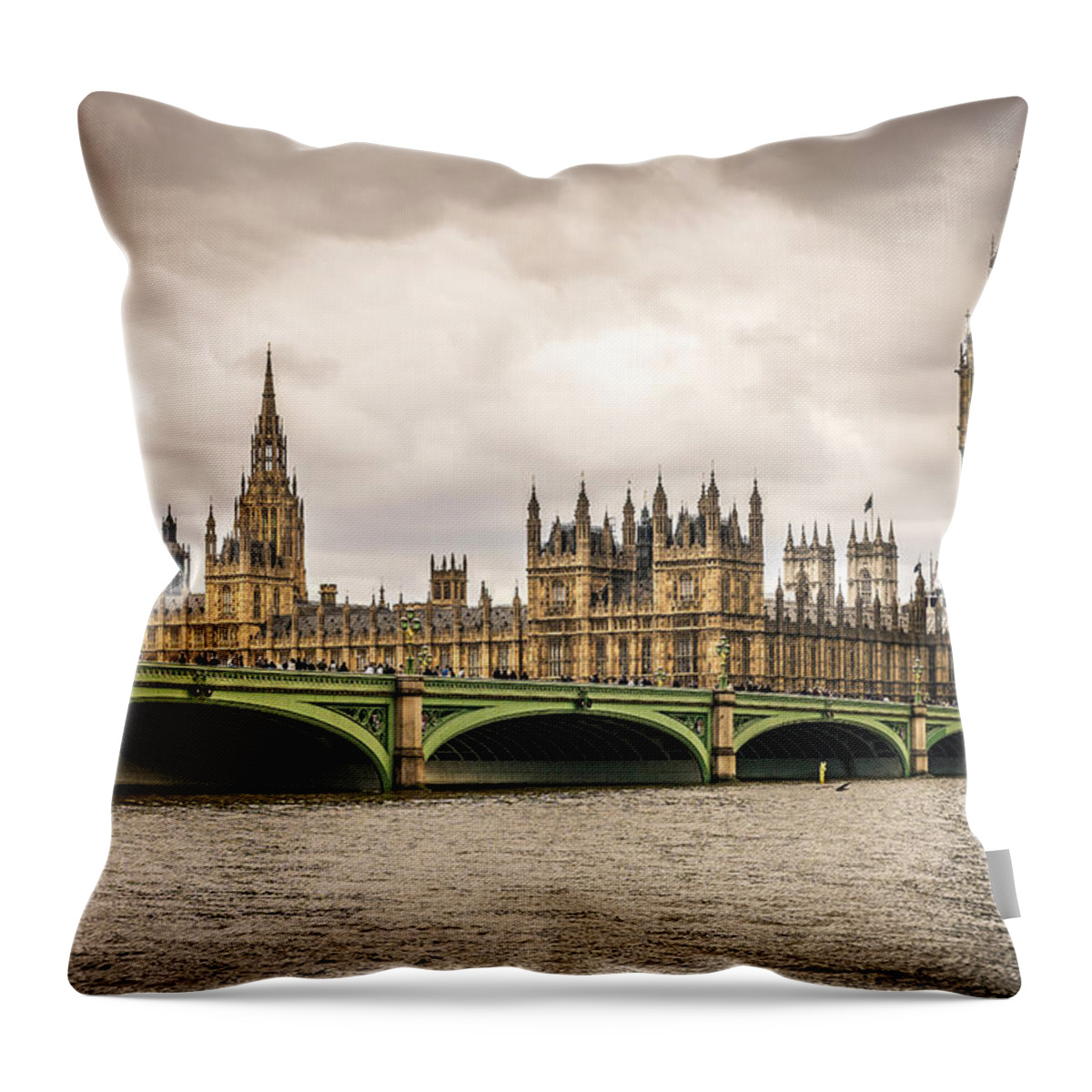 Elizabeth Tower Throw Pillow featuring the photograph Westminster Bridge London by Nicky Jameson