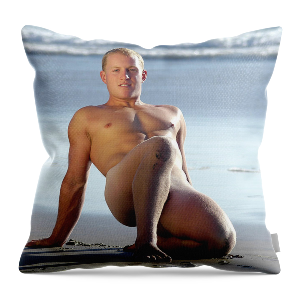 Nude Throw Pillow featuring the photograph Wet Sand by Gunther Allen