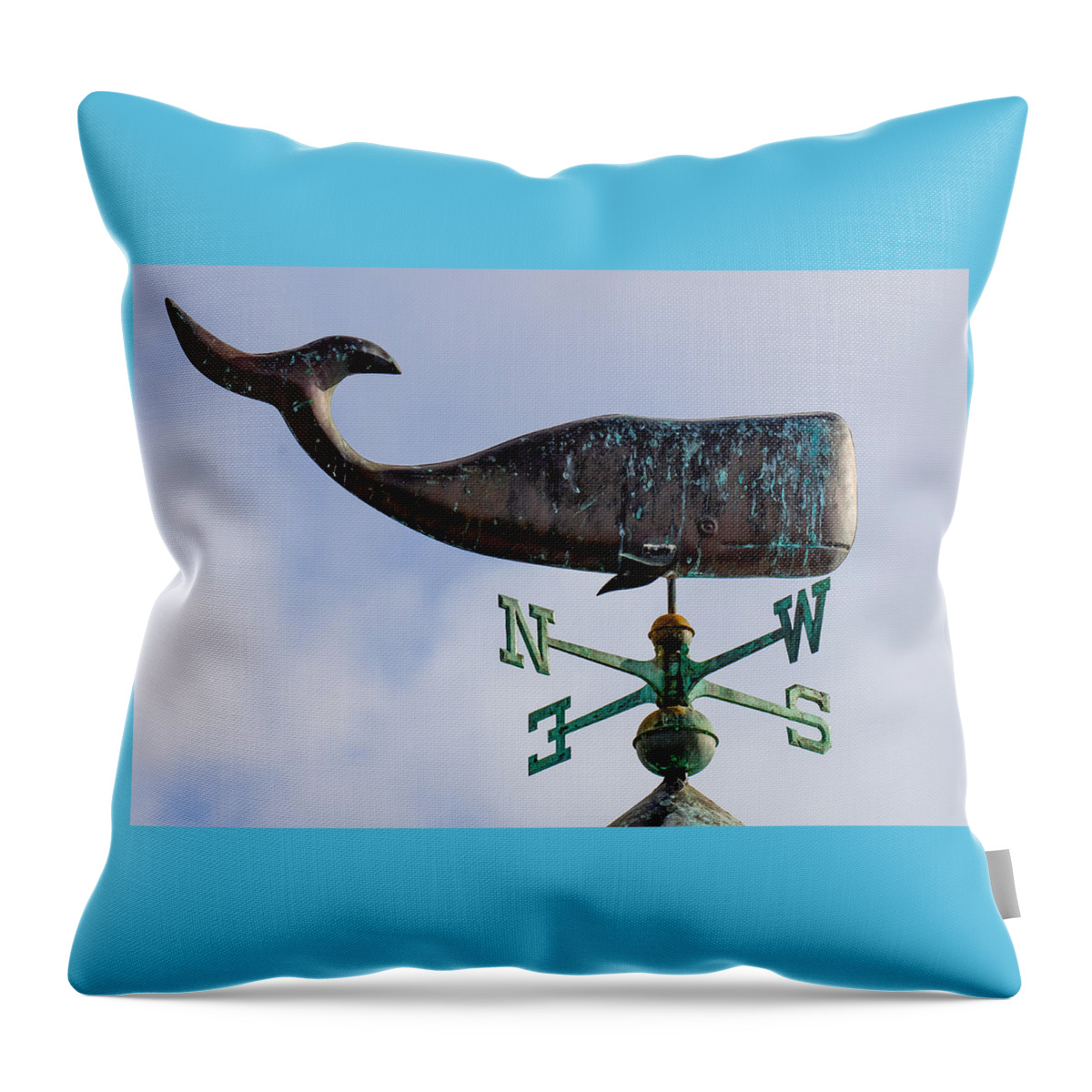 Whale Throw Pillow featuring the photograph Whale Weather Vane by Derek Dean