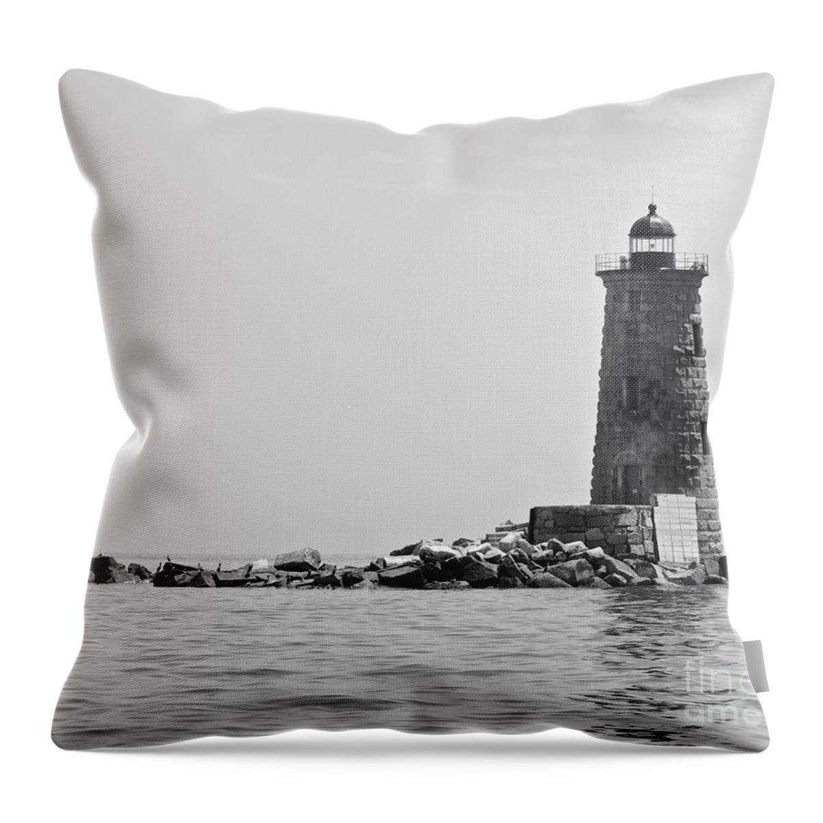 Portsmouth Throw Pillow featuring the photograph Whaleback Lighthouse by Cathy Fitzgerald