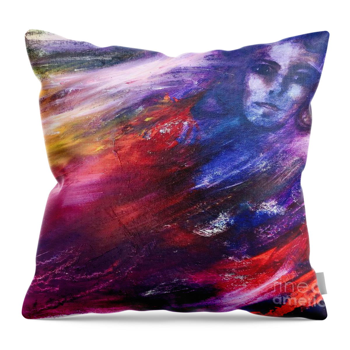 Wanderer Throw Pillow featuring the painting What Hides by Marat Essex