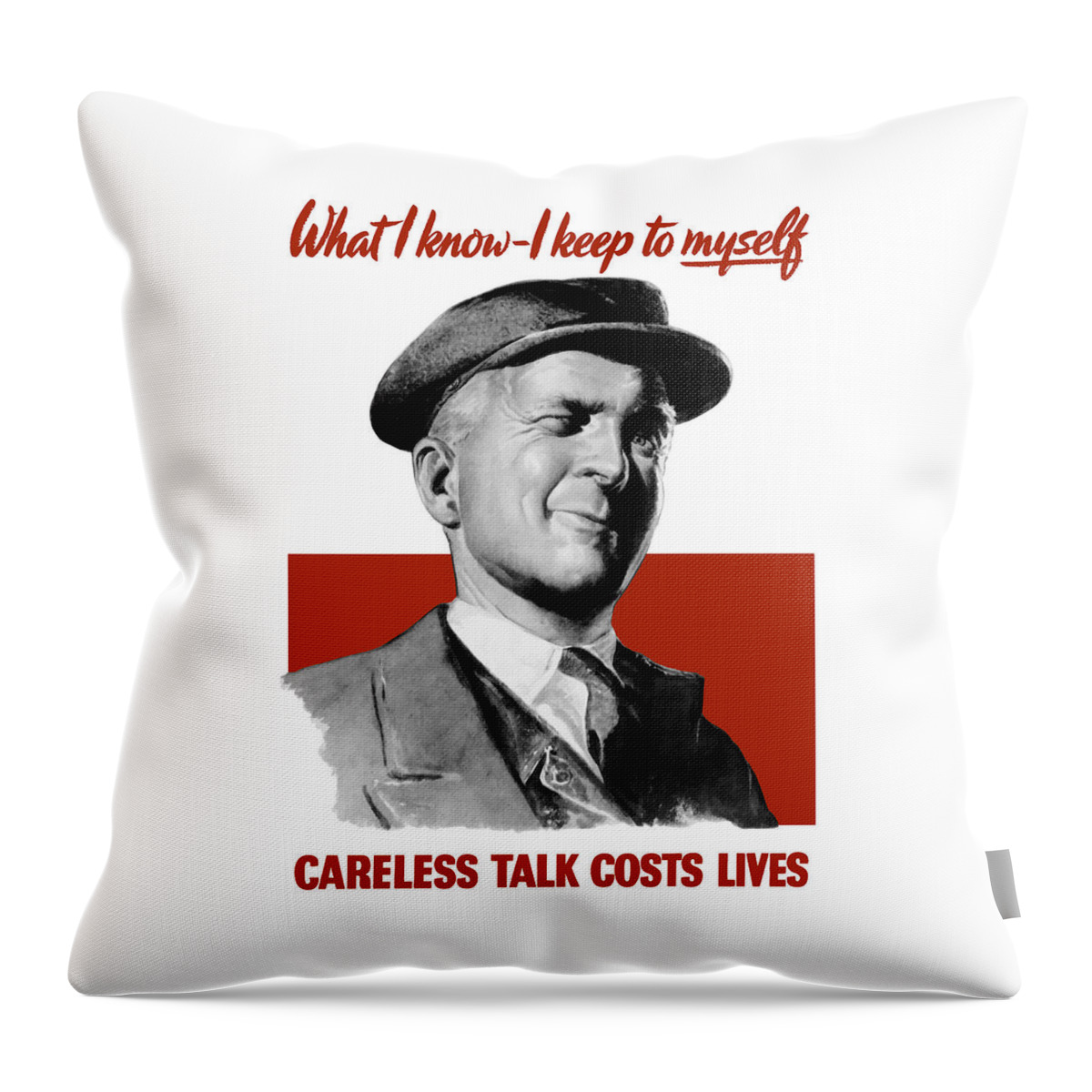 Ww2 Throw Pillow featuring the painting What I Know I Keep To Myself by War Is Hell Store