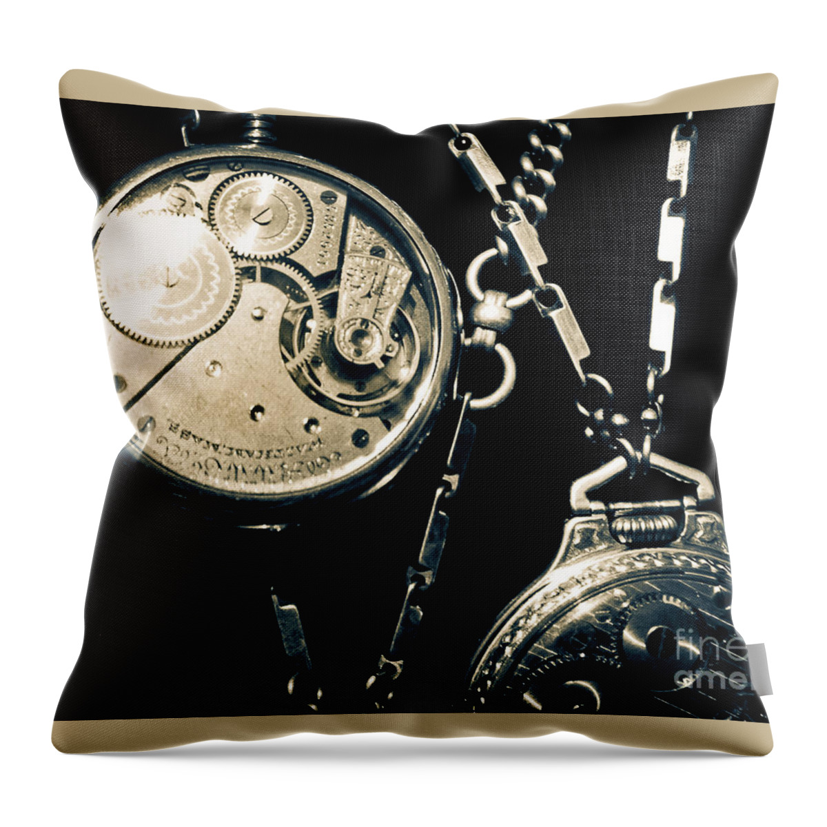 Clock Throw Pillow featuring the photograph What Makes Time by Fei A
