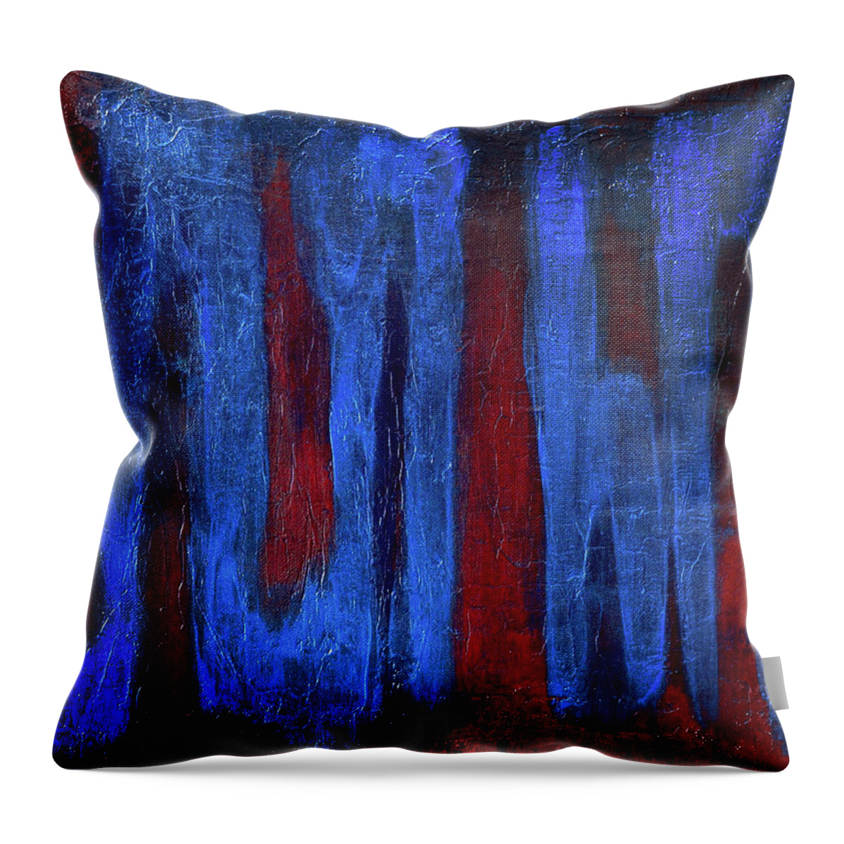 Abstract Throw Pillow featuring the painting What the...? by Rein Nomm