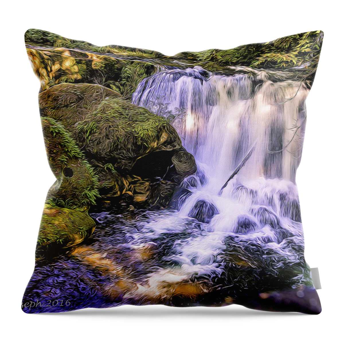Waterfall Throw Pillow featuring the photograph Whatcom Falls II by Mark Joseph
