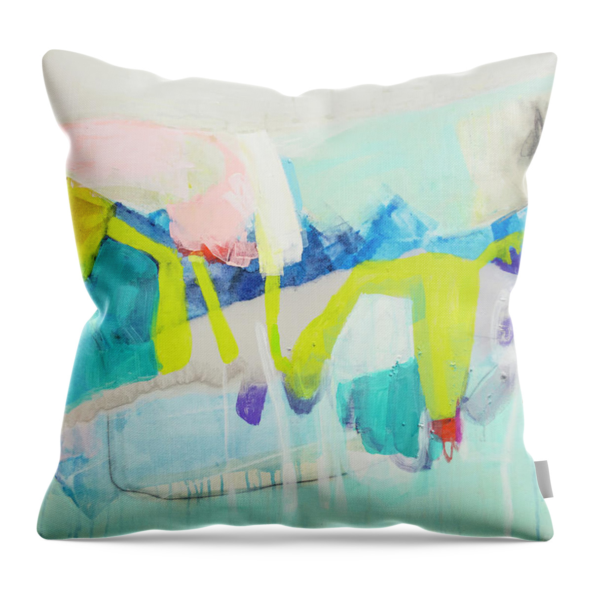 Abstract Throw Pillow featuring the painting Whatever Makes You Happy by Claire Desjardins