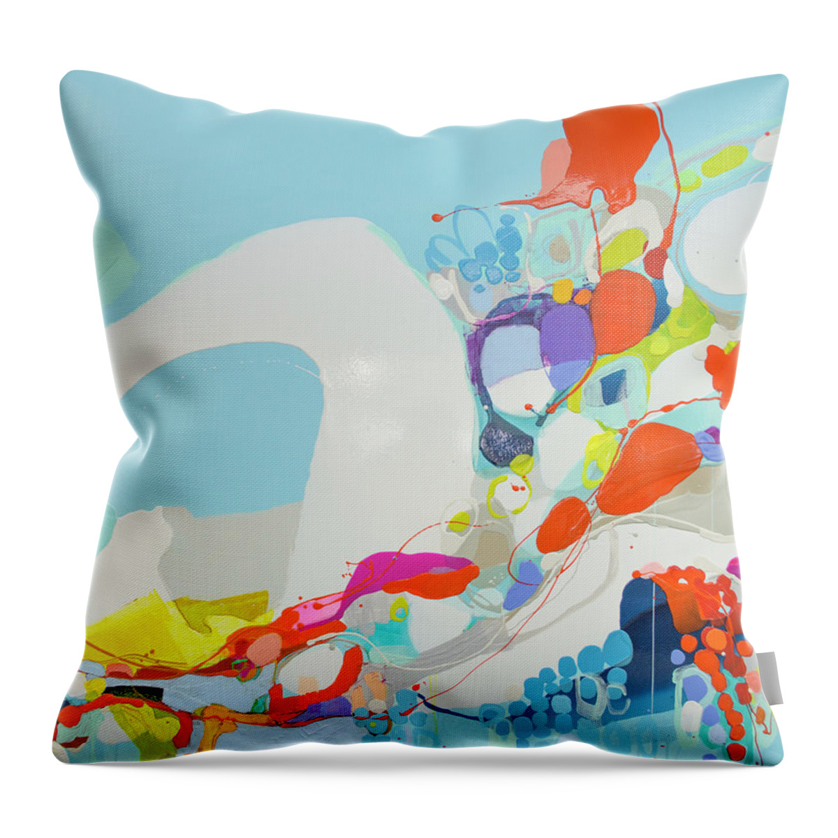 Abstract Throw Pillow featuring the painting When Alexa Moved In by Claire Desjardins