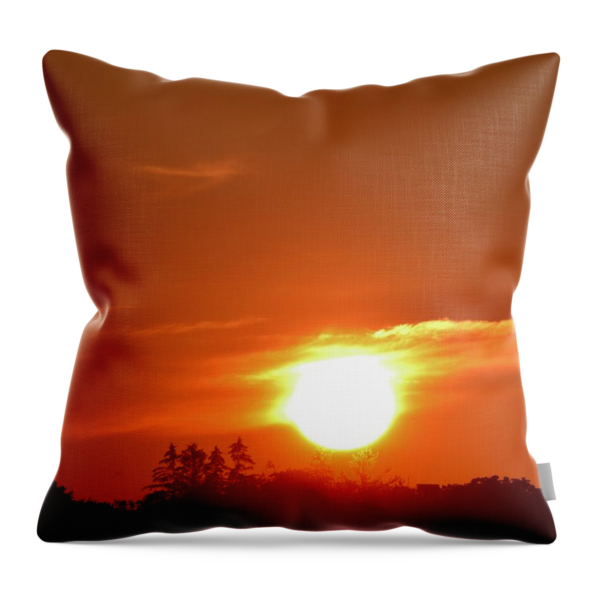 Abstract Throw Pillow featuring the photograph When The Sun Touches The Trees by Lyle Crump