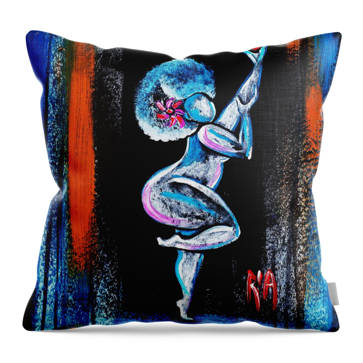 Afroart Throw Pillow featuring the photograph when your opinion affects her-never II by Artist RiA
