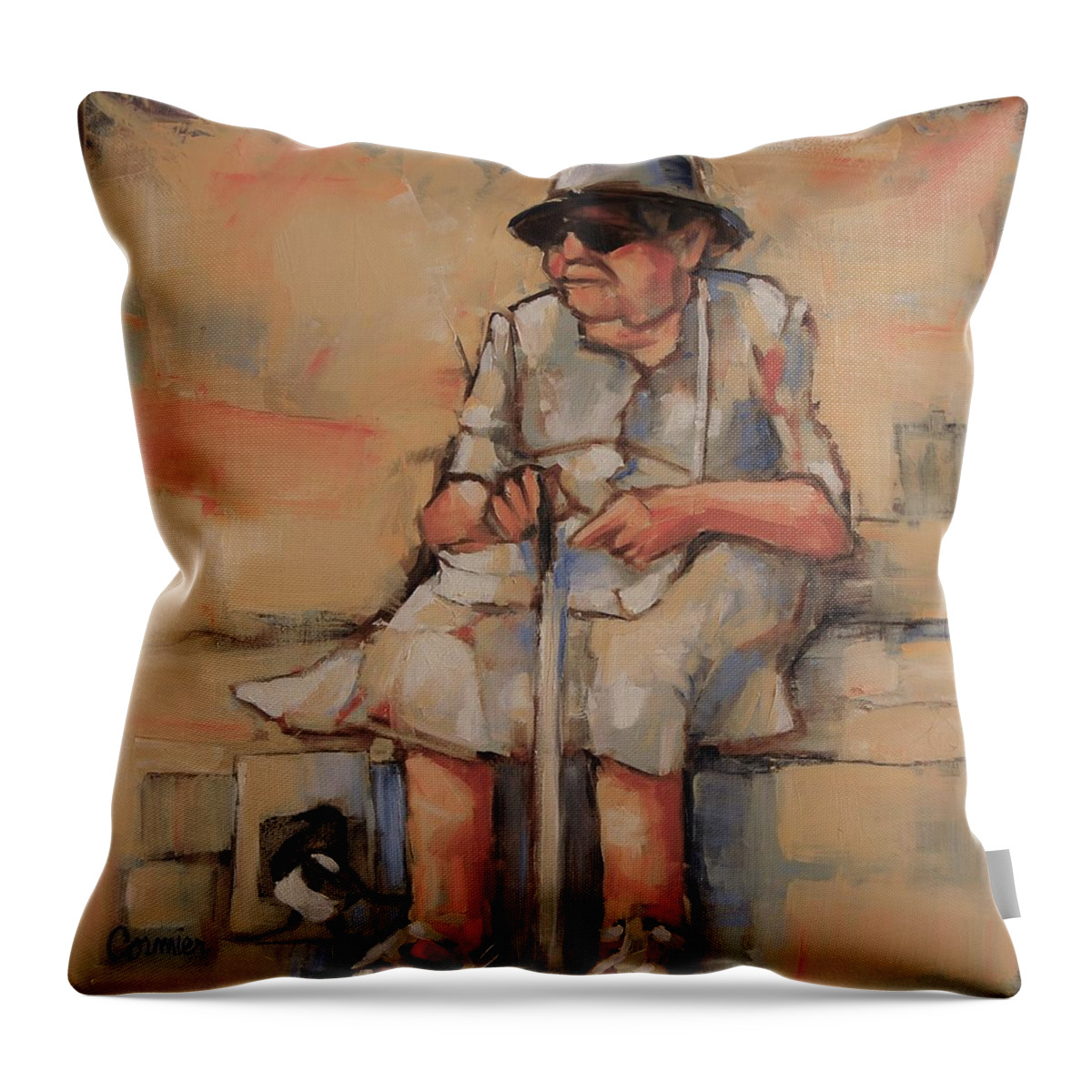 Senior Throw Pillow featuring the painting Where Was I Going by Jean Cormier