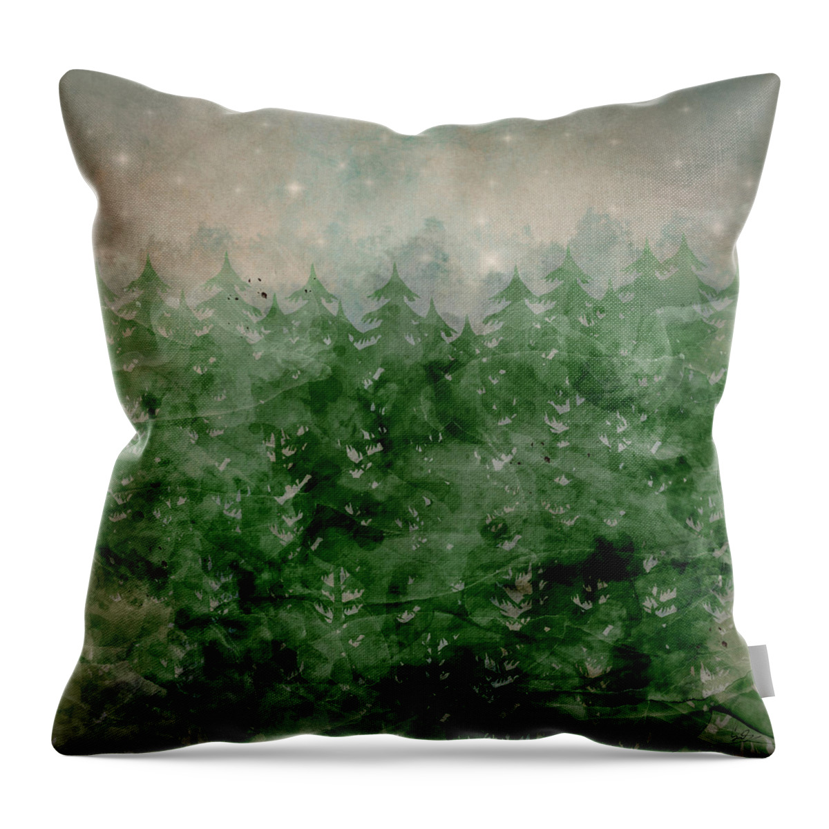 Wilderness Throw Pillow featuring the painting Where Wild Stars Fall by Bri Buckley