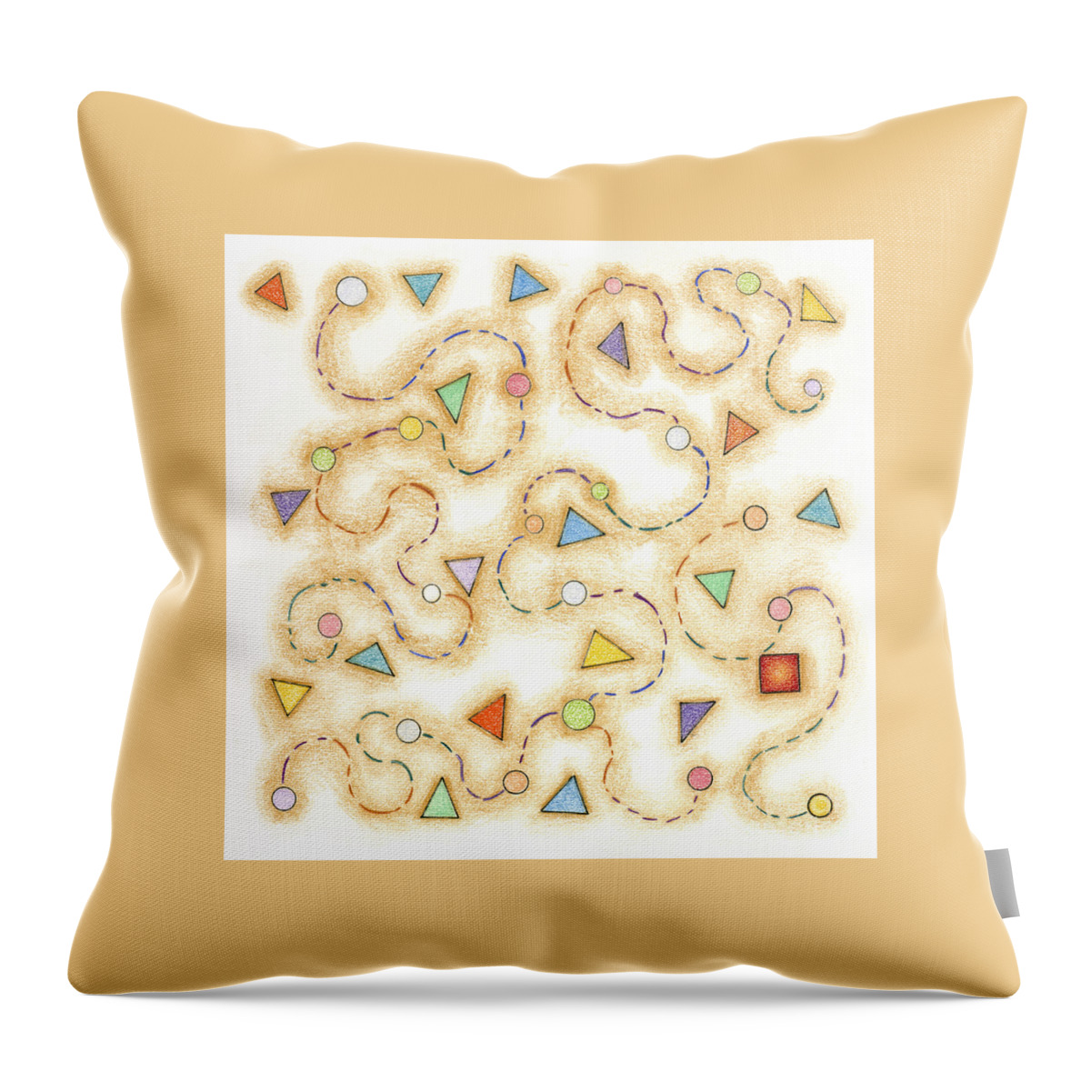 Colorful Throw Pillow featuring the drawing Where's the Square? by Melissa A Benson