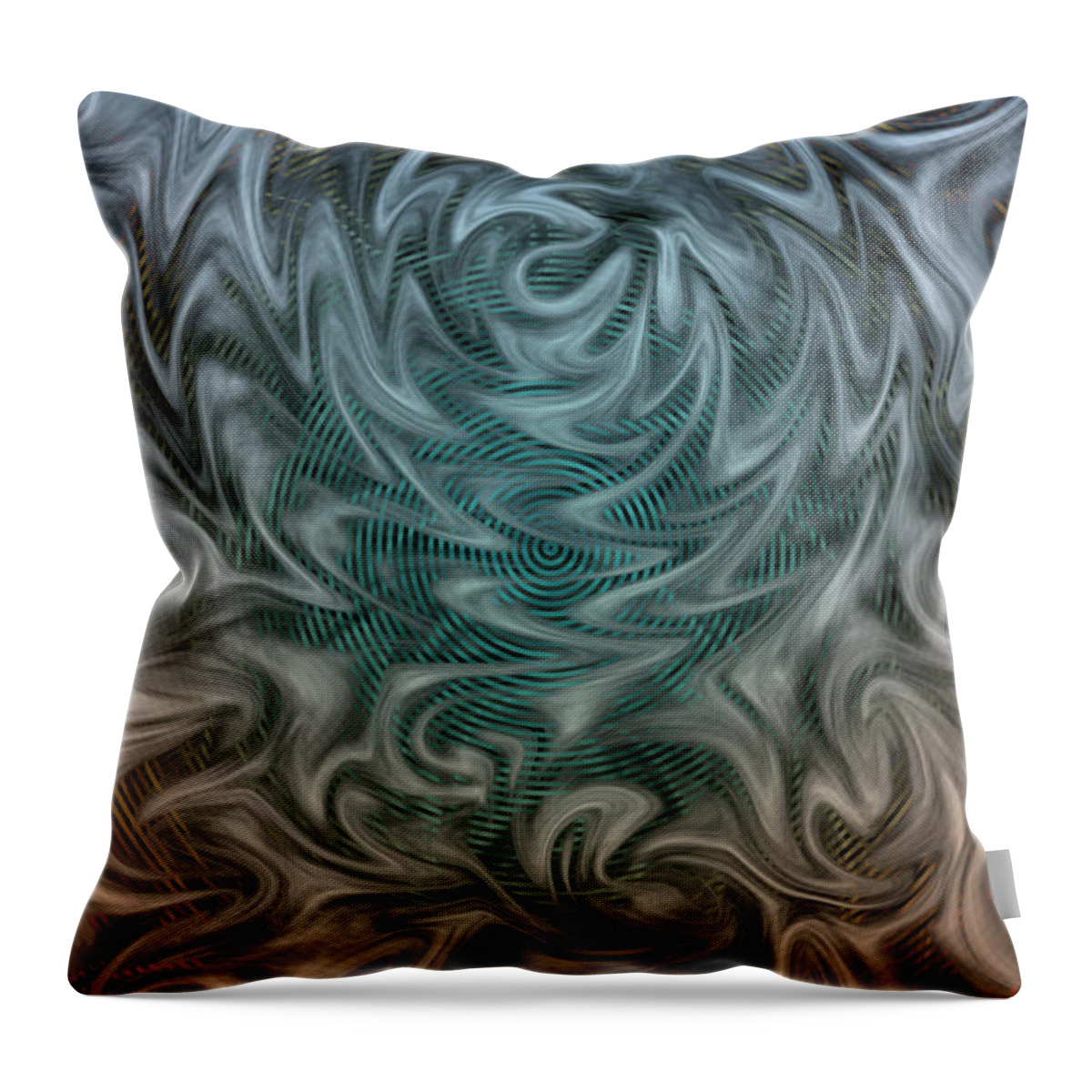 Abstract Experimentalism Throw Pillow featuring the digital art Wherever You Go, There You Are by Becky Titus