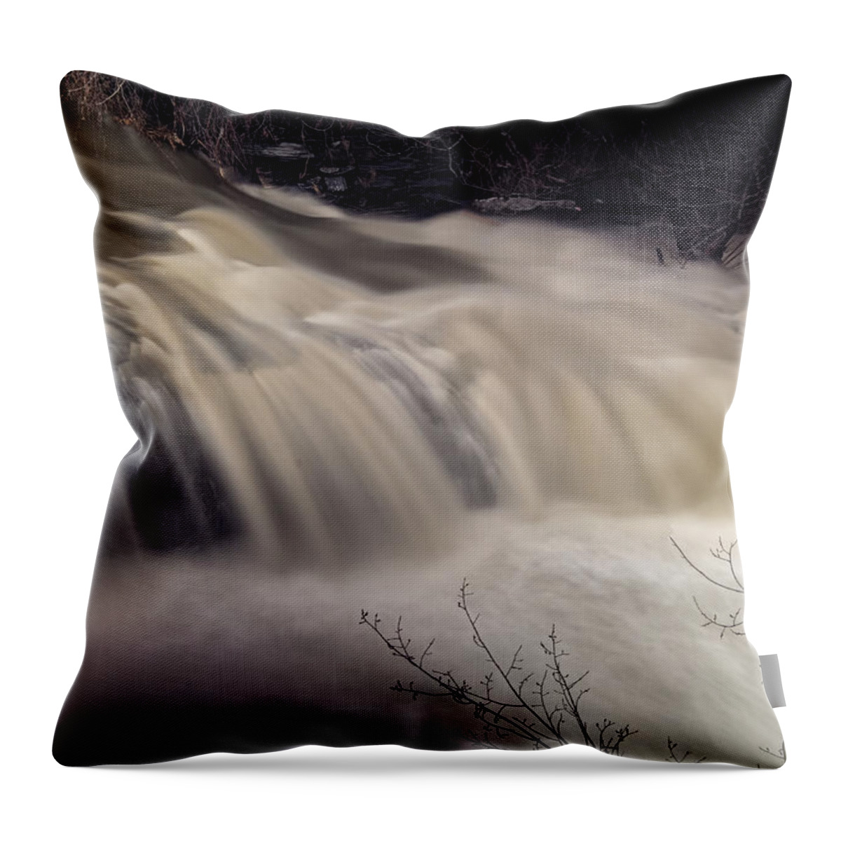 Whetstone Brook Throw Pillow featuring the photograph Whetstone Brook Angry by Tom Singleton