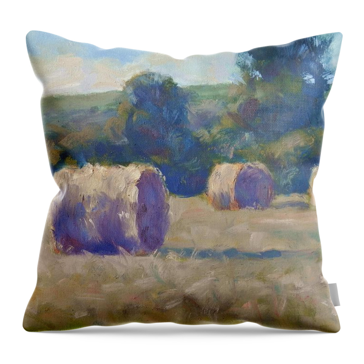 Nature Throw Pillow featuring the painting ...While the Sun Shines by Michael Camp